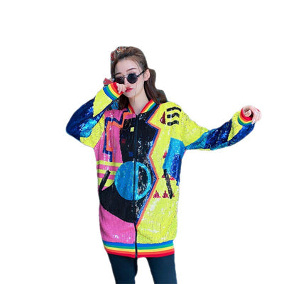 Chaqueta Geométrica con Lentejuelas para Mujer - Versátil y Elegante - Image 11