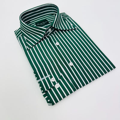 Camisa Manga Larga a Rayas Verde para Hombre - Image 7