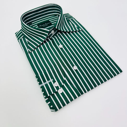 Camisa Manga Larga a Rayas Verde para Hombre - Image 7