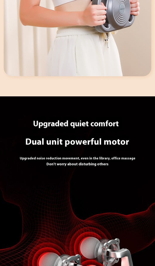 White six-head percussion muscle massager with LCD screen, 9-speed mode, and 20-speed intensity for deep tissue relaxation. - Image 18