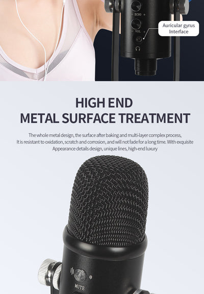 Micrófono Condensador USB para Grabación en Casa y Estudio - Image 9