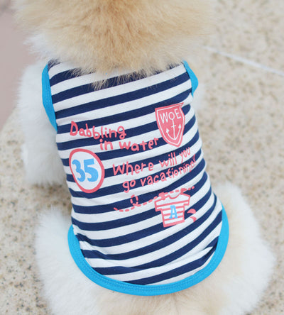 Playera de Algodón a Rayas Transpirable para Perros - Image 6