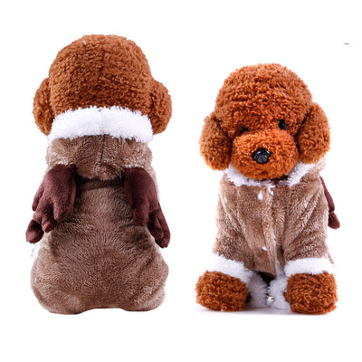 Ropa para Perros Terciopelo Coral con Diseño de Alce y Vaca - Image 20