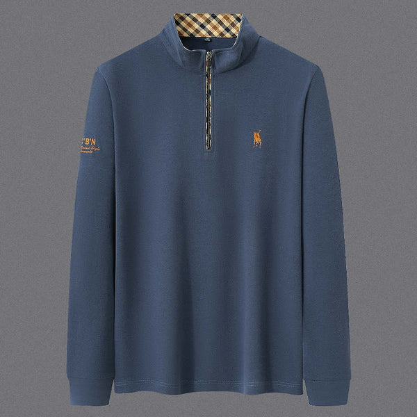 Camisa Base de Algodón con Cierre Medio para Hombre Adulto y Mayor