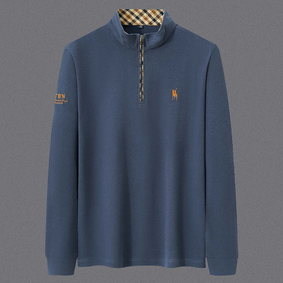 Camisa Base de Algodón con Cierre Medio para Hombre Adulto y Mayor