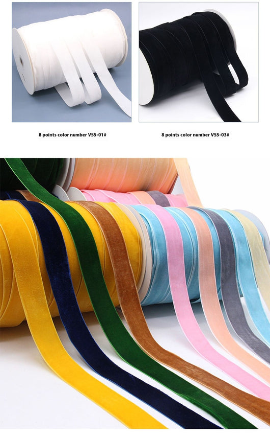 Cinta de Terciopelo de Color Liso para Manualidades y Decoración - Image 31