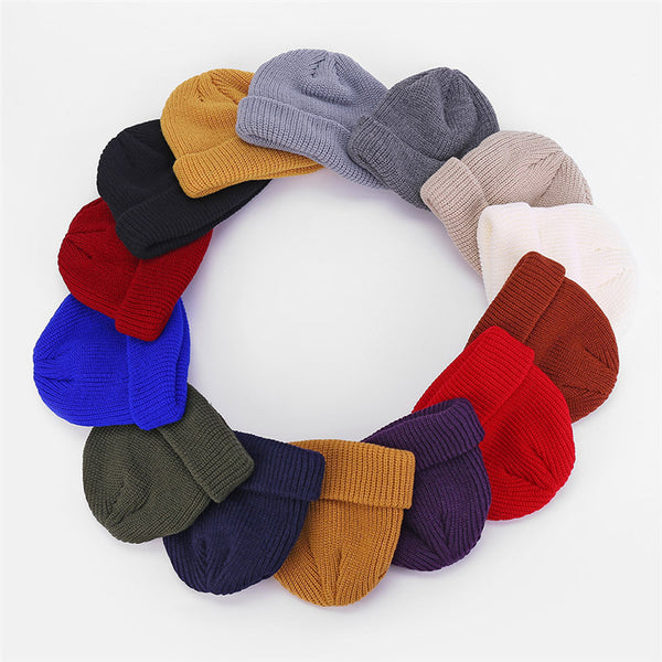 Gorro de Lana Tejido Estilo Coreano para Otoño e Invierno