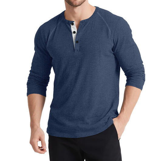 Suéter Retro con Botones y Contraste de Colores para Hombre - Image 12