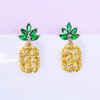 Conjunto de Aretes y Collar Piña Cristal con Árbol de Coco - Image 9