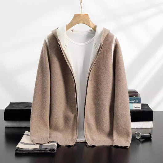 Cardigan Suéter de Punto Suelto con Capucha para Hombre - Image 2