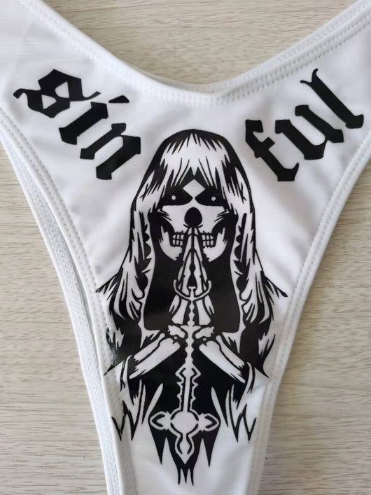 Bikini Realce Angel Demonio con Escote Pronunciado - Traje de Baño Dividido para Mujer - Image 4