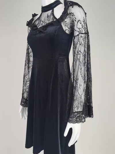 Vestido de Encaje Gótico con Paneles Oscuros - Image 15