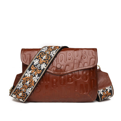 Bolso Retro Crossbody para Mujer con Correa Ancha y Letras - Image 7