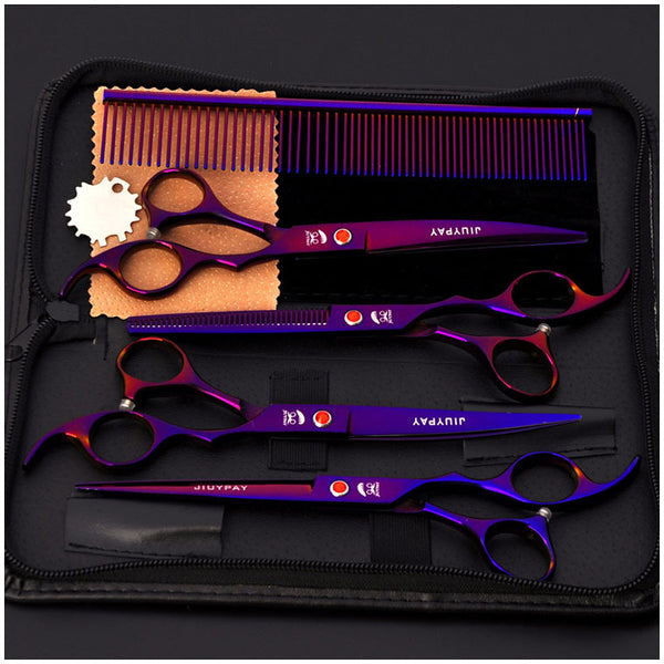 Tijeras de Peluquería Profesional para Mascotas 7.0 Pulgadas - Set Multicolor