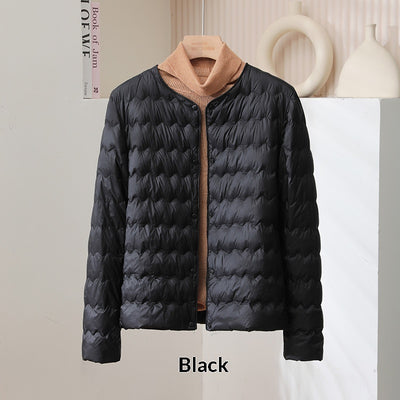 Chaqueta Corta Acolchada para Mujer con Cuello Fruncido - Image 12