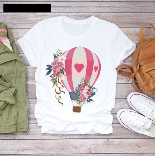 Blusa Suelta con Estampado para Mujer - Cuello Redondo
