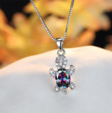 Collar de Tortuga con Turmalina Diamante Azul Verdoso - Image 17
