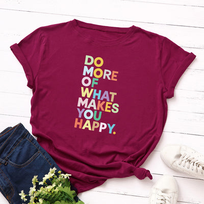 Camiseta Suelta de Cuello Redondo con Letras para Mujer - Image 28