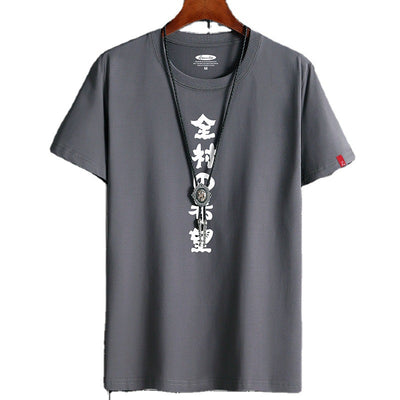 Camisa Estampada de Algodón con Tendencia Xie para Hombre - Manga Corta Verano - Image 3