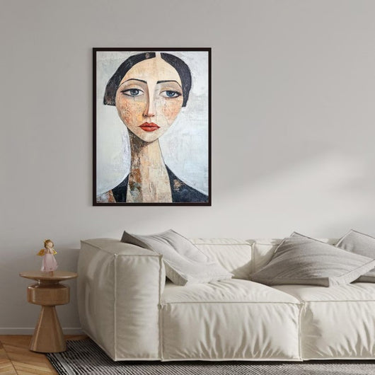 Cuadro Abstracto Retrato Femenino Óleo Pintado a Mano Arte Moderno Decoración Pared - Image 8
