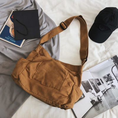 Bolsa Mensajera Canvas Unisex de Gran Capacidad con Múltiples Compartimentos - Image 17