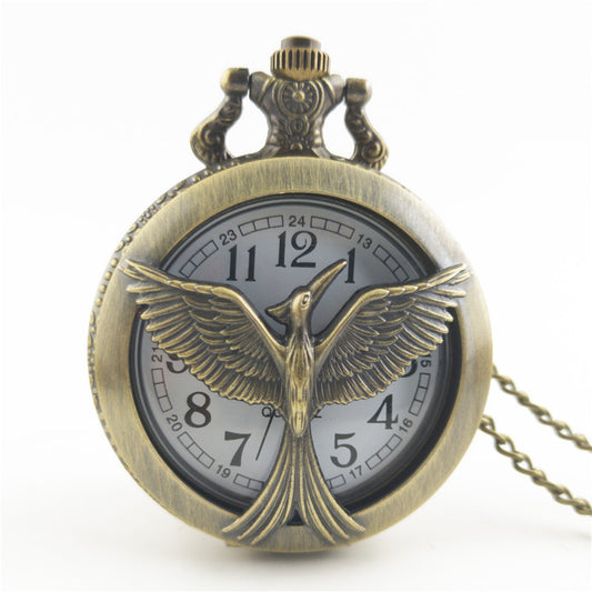 Reloj de Bolsillo Vintage con Diseño de Pájaro y Flecha Antiguo - Image 2