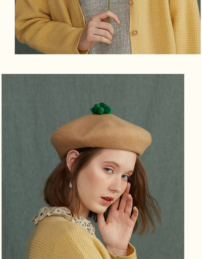 Boina Literaria de Fieltro de Lana con Suculenta Adorable - Image 12