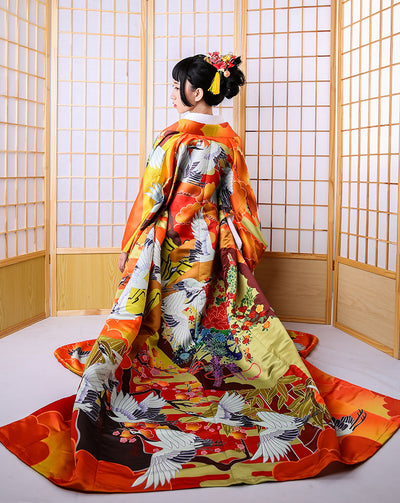 Kimono Formal Nubes Auspiciosas y Grúas - Diseño Tradicional Jinxiutu - Image 14