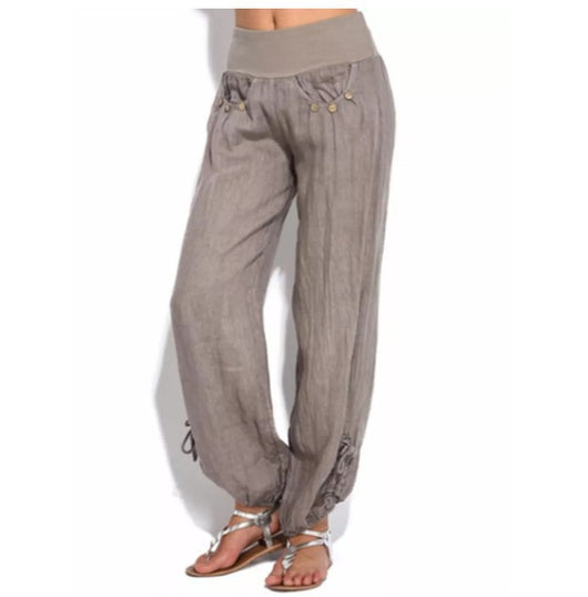 Pantalones Anchos Casuales con Botones Sueltos para Mujer - Image 17