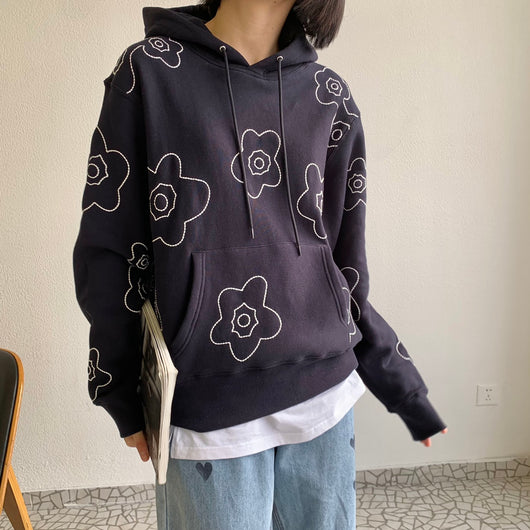 Sudadera con Capucha Bordado Floral para Parejas - Image 8