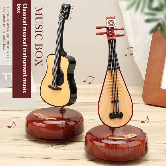 Caixa de Música Giratória com Violino - Instrumento Musical Decorativo