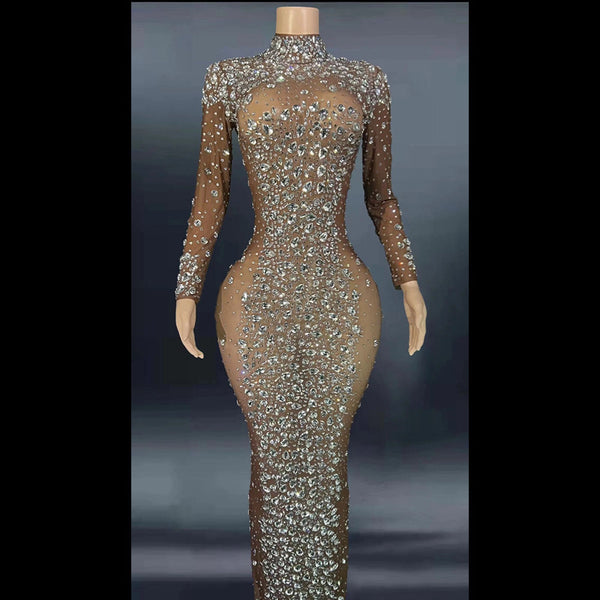 Vestido de Gala para Mujer con Cristales Brillantes - Image 3