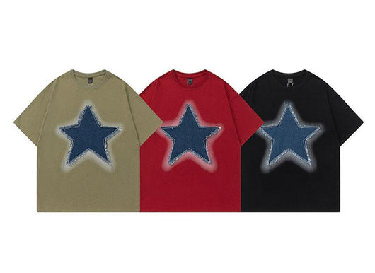 Camiseta Retro Americana con Parches de Estrellas - Unisex - Image 13