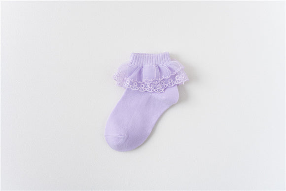 Mid-Winter Satin Lace Tube Socks for Dance