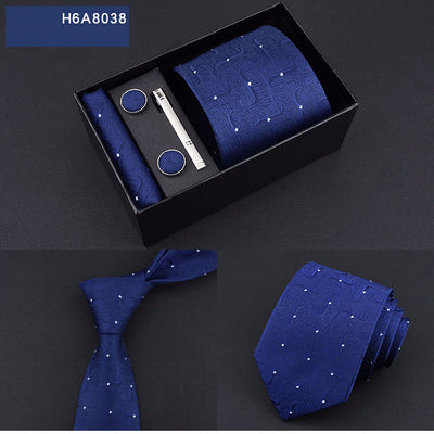 Corbata Ejecutiva Rayas Azul y Negro 8cm - Image 4