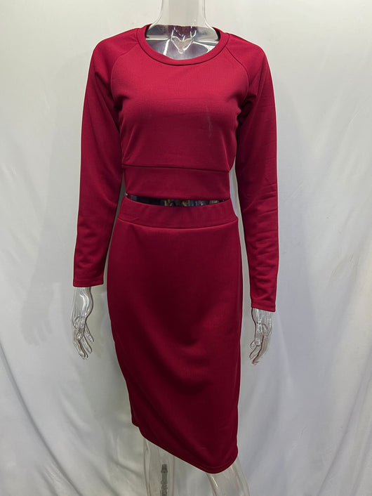 Conjunto Elegante Otoño-Invierno: Vestido Midi Falda Sastre - Image 15