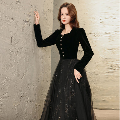 Vestido Largo Elegante de Manga Larga para Fiestas - Image 10