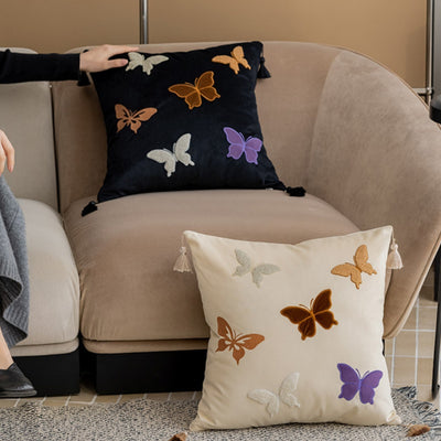 Cojín de Lujo para Sofá con Bordado de Mariposas - Image 13