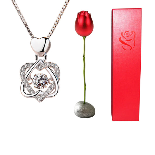 Collar Corazón de Cristal Bicolor con Rosa - Regalo Romántico para Ella - Image 13