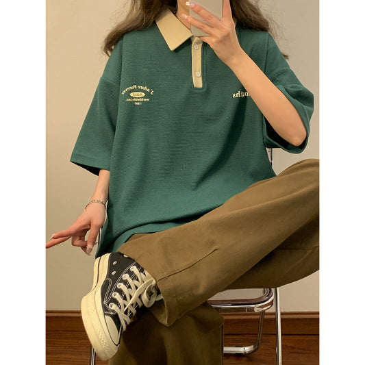 Polo Vintage Holgado Manga Corta para Mujer - Image 2