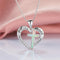 Collar Colgante de Corazón con Cruz Jesús de Ópalo Imitación - Joyería de Fe