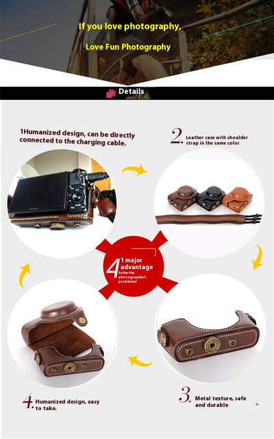 Funda Protectora de Cuero para Cámara y Tarjetas de Memoria - Image 15