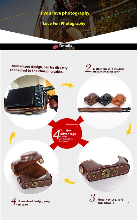 Funda Protectora de Cuero para Cámara y Tarjetas de Memoria - Image 15