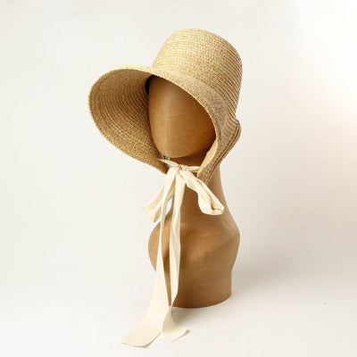 Sombrero Retro de Ala Ancha Tejido a Mano en Rafia