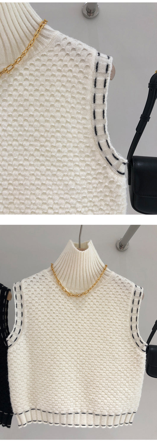Suéter Cuello Alto Estilo Hepburn con Botones Dorados - Image 10