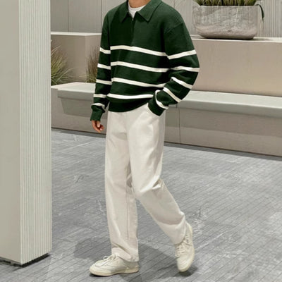 Chaqueta Suéter Hombre Cuello Medio Cierre Ajuste Relajado - Image 4