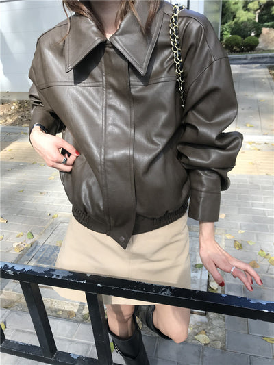 Chaqueta de Cuero Cropped Retro Americana para Mujer - Estilo Cool y Sofisticado - Image 33
