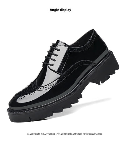 Zapatos de Cuero Casuales Estilo Británico con Tallado Brogue para Hombre - Image 21