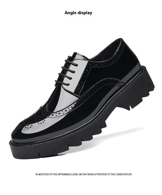 Zapatos de Cuero Casuales Estilo Británico con Tallado Brogue para Hombre - Image 21