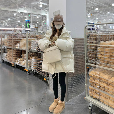 Chaqueta Corta de Plumón Blanco para Mujer - Abrigo Elegante de Invierno - Image 2